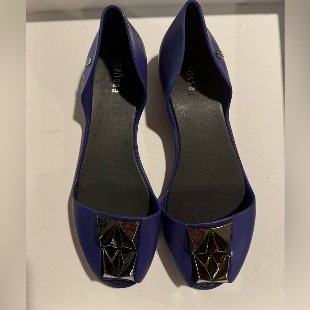 MELISSA Fresh Bloom-D'Orsay Style 
Flats Studded Violet Purple color Size EU 38